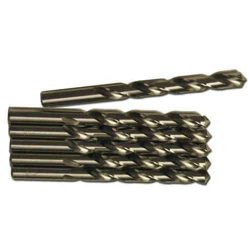 Set of drill bits on a white background