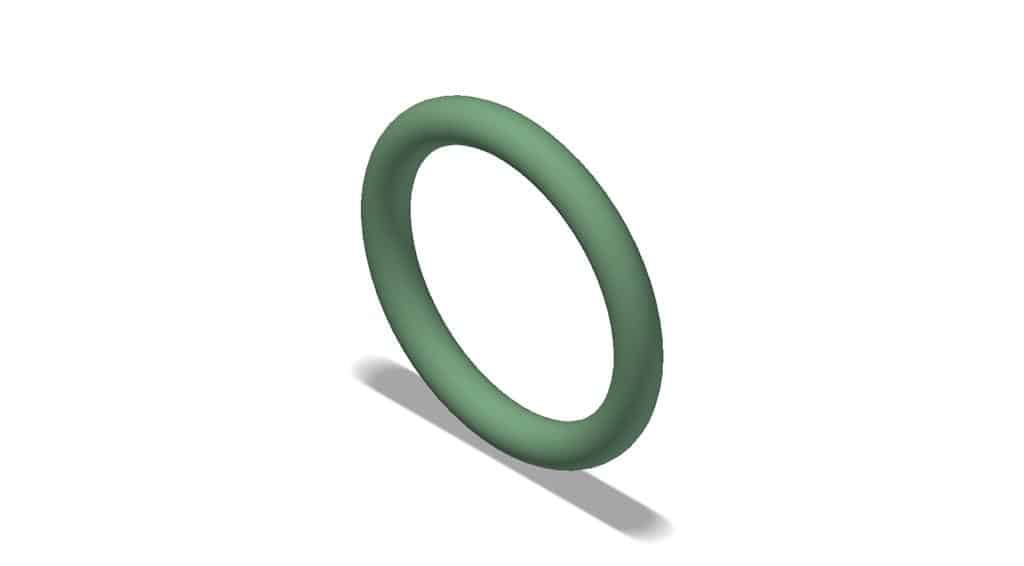 Green rubber ring on a white background