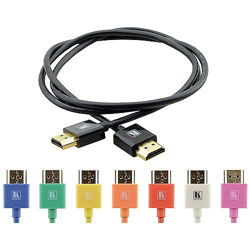 Kramer 97-0132003 C-HM/HM/PICO/BK-3 Ultra-Slim Flexible High-Speed HDMI Cable with Ethernet, 4K at 60Hz (4:4:4) Resolution, 3' (0.90m), Black