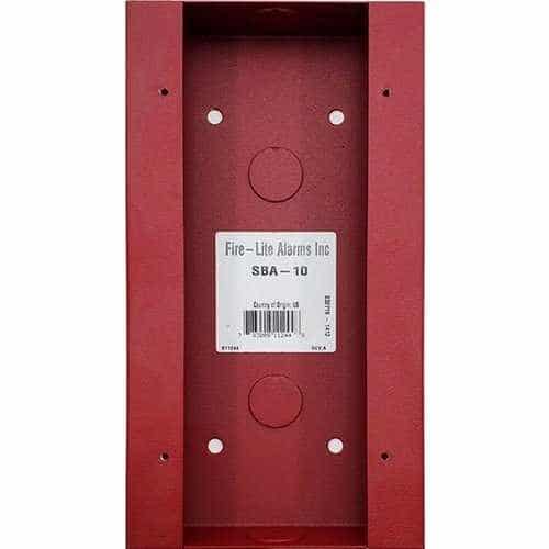 Fire-Lite SBA-10 Surface Mount Back Box, for BG-12LRA, Red image 0