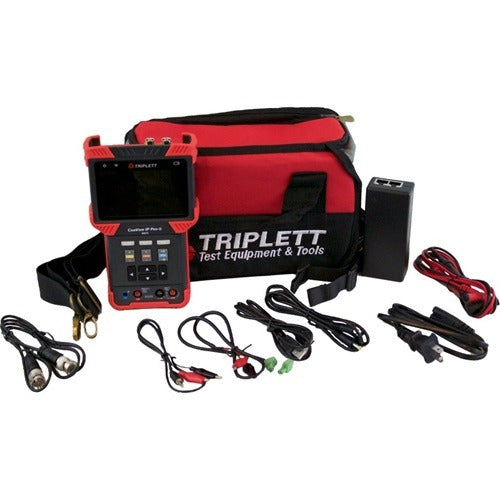 Triplett 8073 IP Pro-D Ruggedized IP and Analog Ntsc/PAL/Ahd, Cvi and HD-Tvi Camera Tester with Built-in DHCP Server, Red/Black