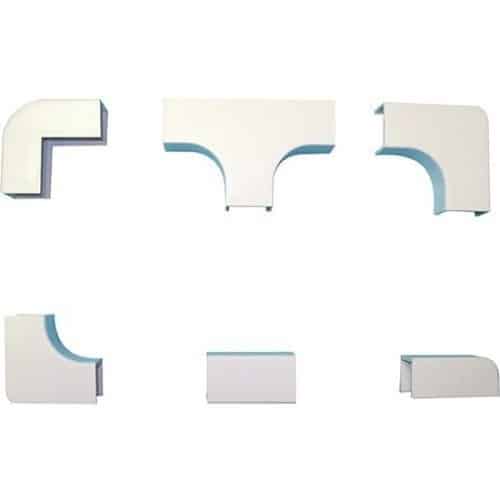 GRI E-Z 58 COM-W Duct Raceway Combo Pack, White, 12-Piece, Includes (2) Inside Corner, (2) Outside Corner, (2) Splice/Coupling, (2) Right Angle, (2) Tee and (2) End Cap