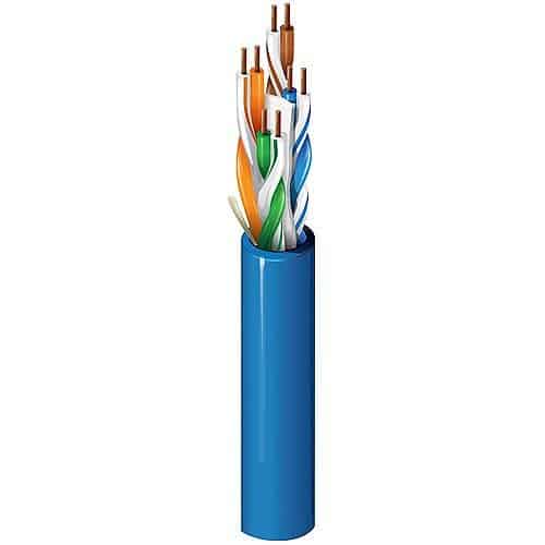 Belden 2412 006U1000 CAT6 Plus Riser Cable, 23/4 Solid BC, Unshielded, UTP, CMR, FT4, 1000' (304.8m) UnReel, Blue