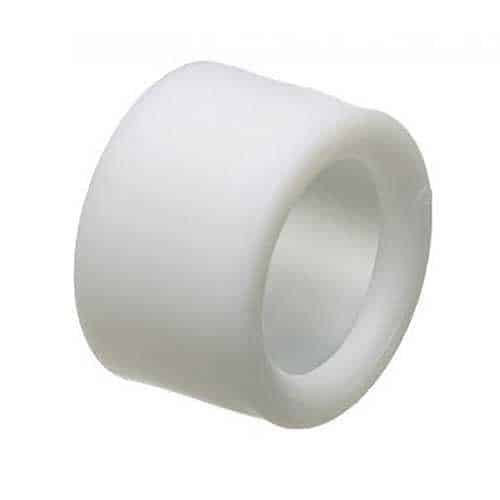 White plastic bushing on a white background