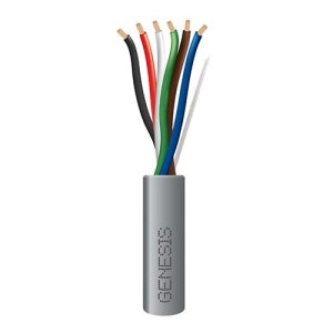 Genesis 21161009 18/6 Stranded Riser Cable, Unshielded, CL3R, FPLR, CMR, FT4, Sunlight Resistant, 1000' (304.8m), Reel, Gray (Replaces 11201009)