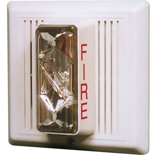 Edwards Signaling 400 Series Temporal Strobe/Horn, Xenon, 24DC, 0.15A, 15/75 candela rating, 60fpm, 95dB@1m/85dB@10ft, white housing,