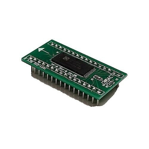Green electronic circuit board on a white background