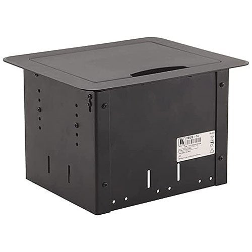 Kramer 80-000199 TBUS-1AXL Table Mount Modular Enclosure, Multi-Connection Solution with Tilt-Up Lid, Silver Sand Blasted Anodized Aluminum Top