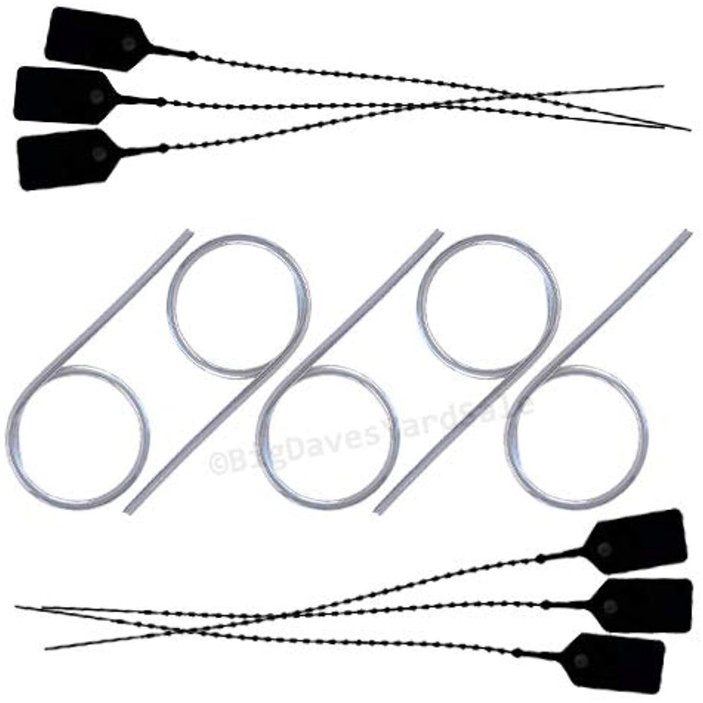5 - Fire Extinguisher Pull Pins and 6 - Tamper Seals (Black)