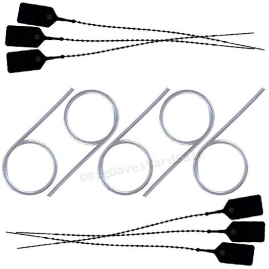 5 - Fire Extinguisher Pull Pins and 6 - Tamper Seals (Black)