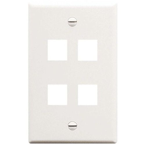 ADI PRO 0E-FP4WH 4-Port Single Gang Faceplate, 2-Pack, White