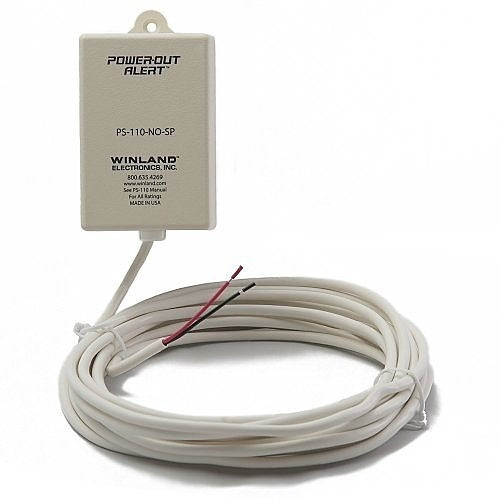Power outage alert device with cable on a white background