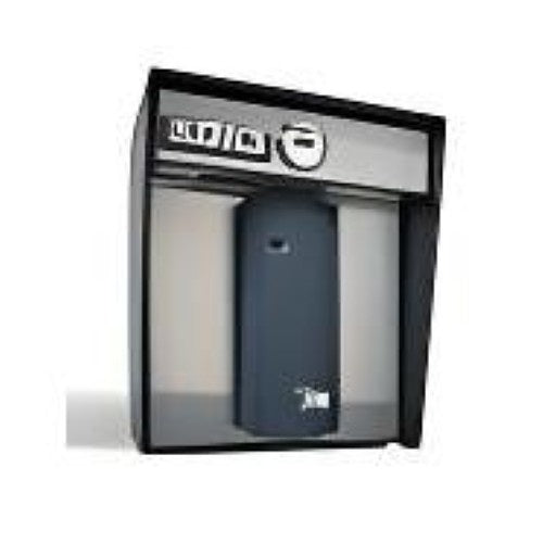 black lockbox on white background 