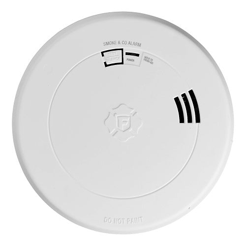 White smoke and carbon monoxide alarm with visible brand logo on a white background