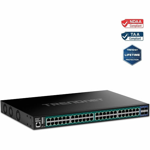 TRENDnet TPE-3524SF 52-Port Gigabit Web Smart 740W PoE+ Switch with 10G SFP+ Slots