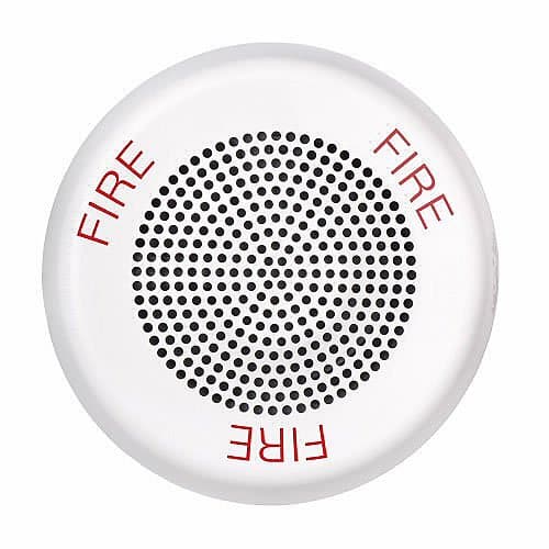 Eaton ELSPKWC Wheelock Eluxa LED High Fidelity Speaker, Ceiling, FIRE Lettering, 24VDC, White