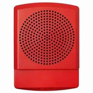 Eaton ELSPKR-N Eluxa High Fidelity Indoor Speaker, Wall Mount, 25/70V, No Lettering, Clear Lens, Red