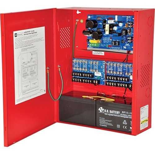 Altronix AL600ULXPD16R Power Supply Charger, 16 Fused Outputs, 12/24VDC @ 6A, 115VAC, Red BC400 Enclosure