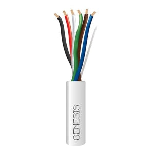 Genesis 31161012 18/6 Stranded Plenum Cable, Unshielded, CL3P, FPLP, CMP, FT6, 1000' (304.8m), Reel, Natural White