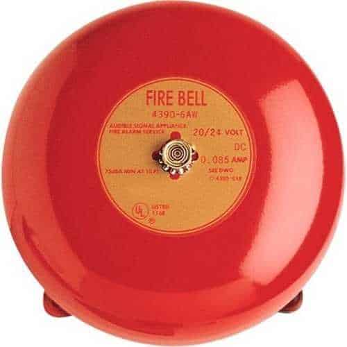 Edwards Signaling 439D-6AW-R 6" Fire Alarm Bell, Red, 24V DC, 0.85 A