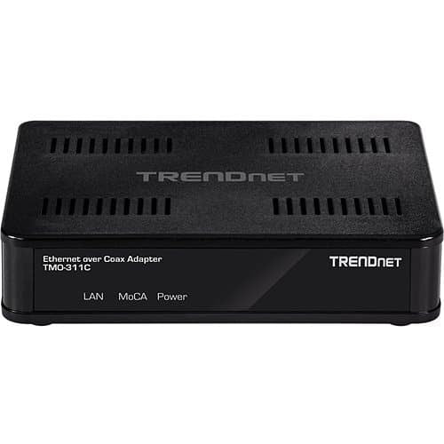 TrendNet Ethernet over Coax adapter on a white background