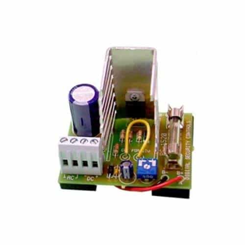 Electronic circuit board with various components on a white background