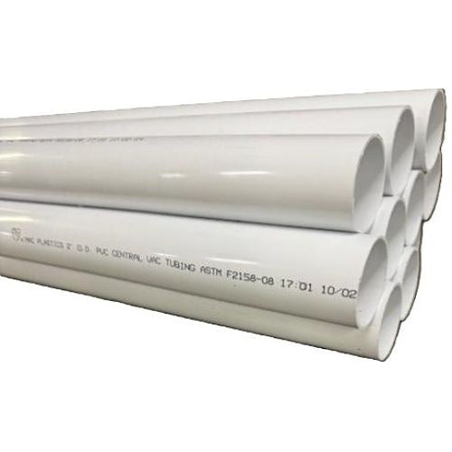 Stack of white PVC pipes on a white background