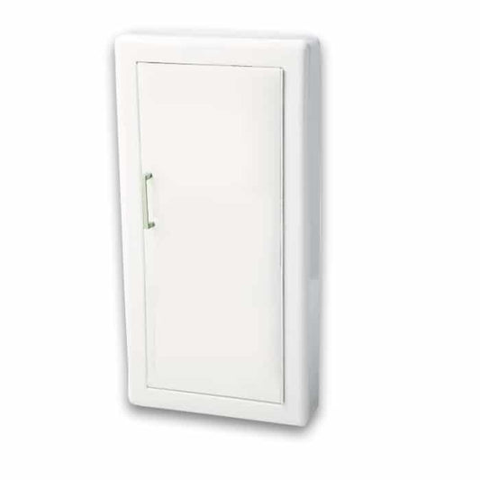 Jl Industries 1017S21 Fire Extinguisher Cabinet White, Semi-Rec, 3" Trim, Solid Door 13 7/8" x 27 3/8"