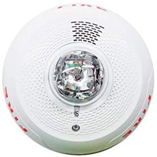 System Sensor PC2WL-LF Indoor SelectableOutput Low Frequency Sounder Strobe, 2-Wire, Ceiling Mount, "FIRE" Marking, White