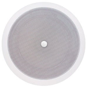 Speco SPG86TC 8" 70/25V Modern Grille In-Ceiling Speaker with Volume Control Knob, Off-White