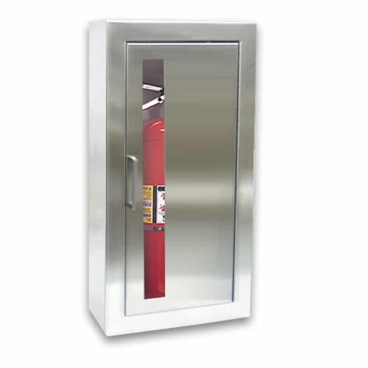 JL Industries 1033V10 Cosmopolitan Series Surface Mounted Fire Extinguisher Stainless Steel Cabinet  13 7/8" x 27 3/8"