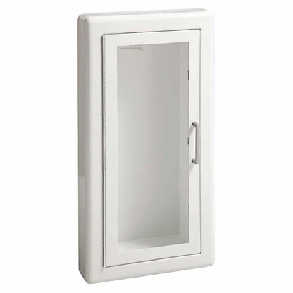 JL Industries 1017F10 Ambassador Fire Extinguisher Cabinet-Full Glazing Door-Primed Steel-Semi Recessed-3in Round Edge