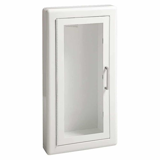 JL Industries 1017F10 Ambassador Fire Extinguisher Cabinet-Full Glazing Door-Primed Steel-Semi Recessed-3in Round Edge