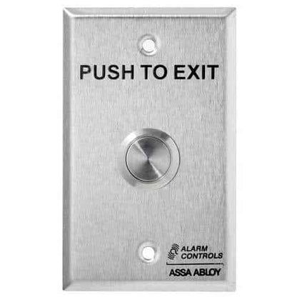 Alarm Controls TS-12 Vandal Resistant Request-to-Exit Station, 3/4" Push Button, Single Gang, 430 Stainless Steel