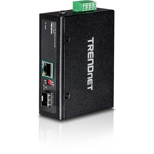 TRENDnet TI-UF11SFP Hardened Industrial SFP to Gigabit UPoE 60W Media Converter, IP30 Rated Housing