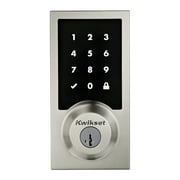 Digital door lock with keypad on a white background