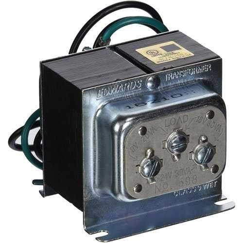 Edwards No. 598 Class 2 signaling transformer on a white background