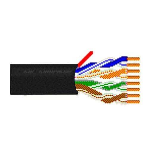 Belden 1585A 010500 CAT5e Plenum Cable, 24/4 Solid BC, Unshielded, UTP, CMP, 500' (152.4m) Reel, Black