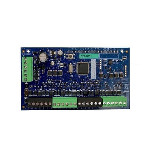 Electronic circuit board with various components on a white background