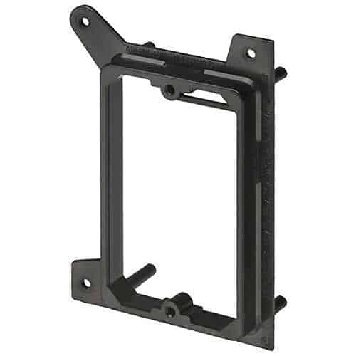 Arlington LVH1 Low Voltage Mounting Brackets for New Construction, 1-Gang, Black