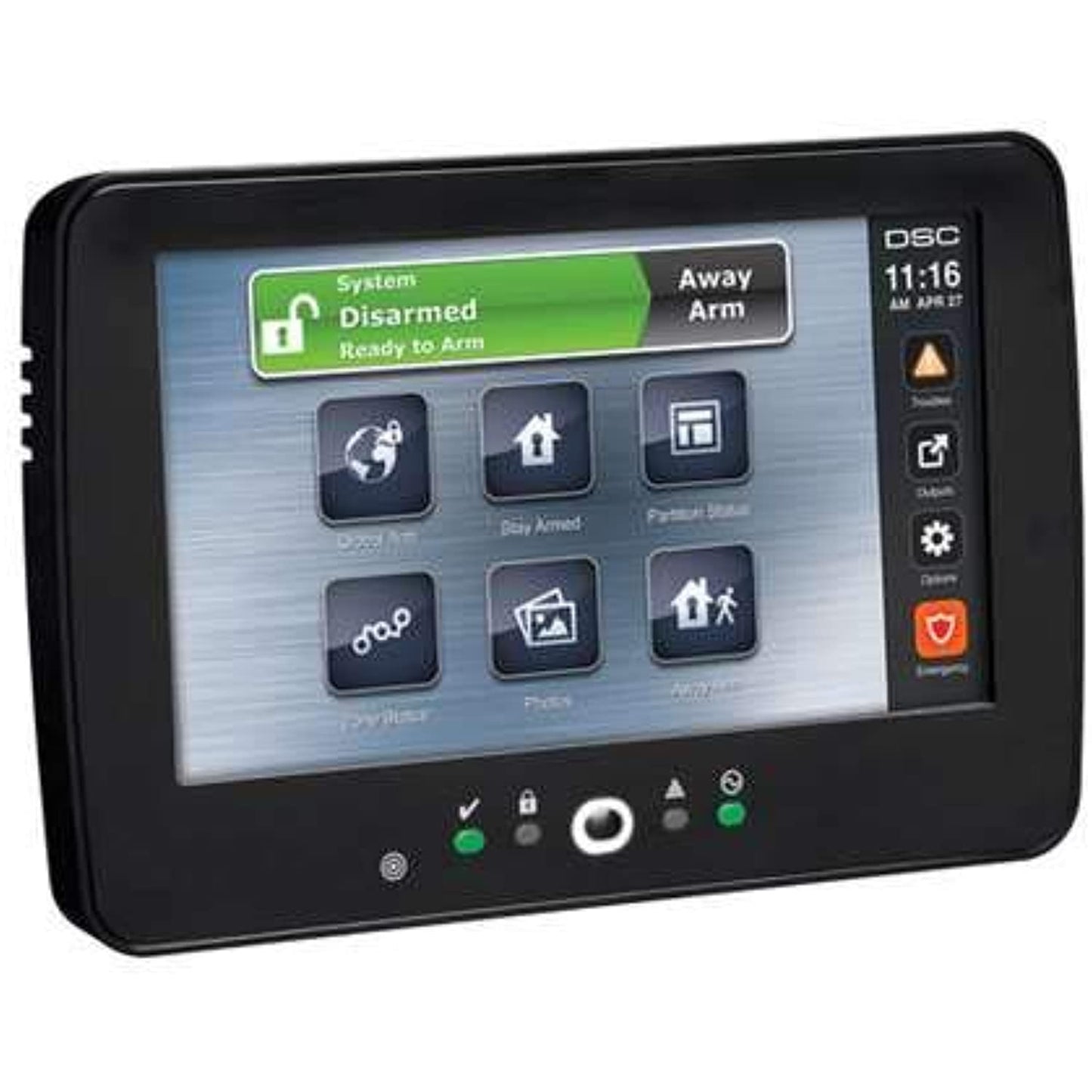 DSC HS2TCHPRO PowerSeries Pro 7" Hardwired Touchscreen Alarm Keypad with Prox Support, Black