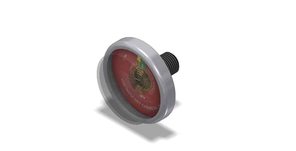 Mechanical pressure gauge with a white background