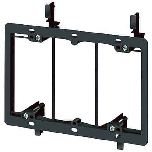 Arlington LV3  Low Voltage Mounting Bracket, Existing Construction Use, Plastic, 3-Gang, Black, 5-Pack