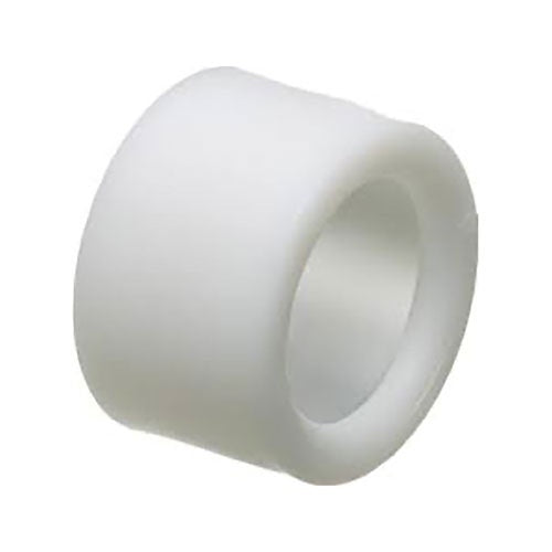 White plastic bushing on a white background