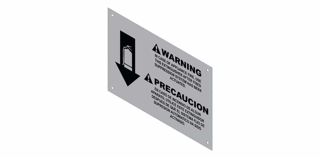 Amerex	14669-P001 PLACARD CAUTION WC ENG/SP