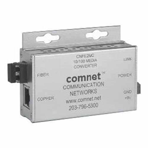 Comnet fiber optic media converter on a white background