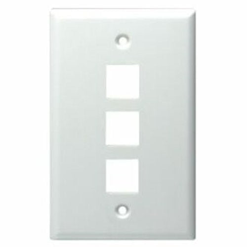 DataComm 20-3003-LA Keystone Plate, 3-Port Standard Size, Lite Almond