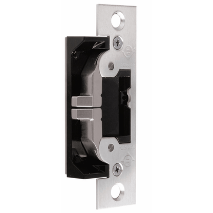 Metal door lock mechanism on a white background