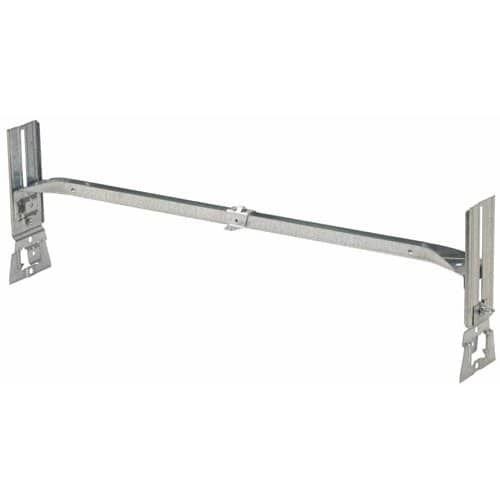 Metal ceiling mount bracket on a white background