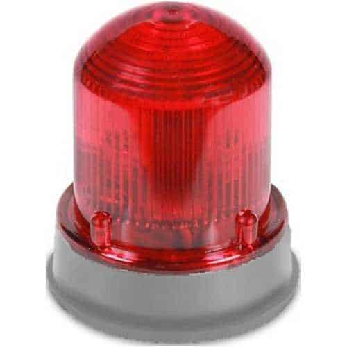Edwards Signaling 125 Class Steady-On Incandescent Beacon for NEMA 4X Applications, 24VDC, 0.610A, Gray Base, Red Lens